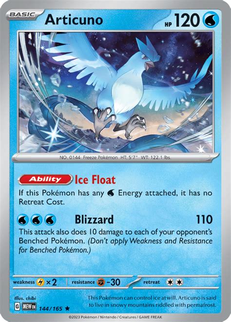 Articuno 144 165 Pokemon 151 Holo Rare Shady Bloom