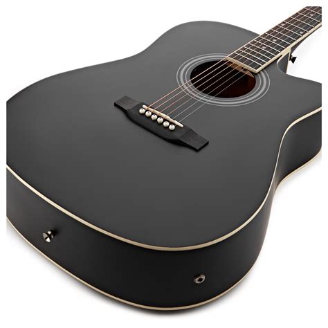 Guitarra Electroacústica Dreadnought con Cutaway Gear4music Negro