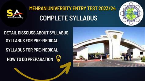 Mehran University Entry Test 202324 Complete Syllabus How To Do