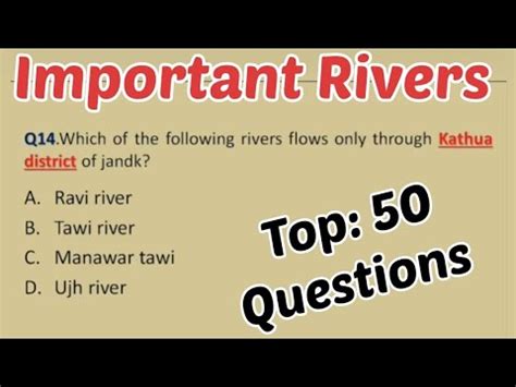 Important Rivers Rivers Of India Lakes Questions Mcq YouTube