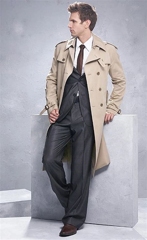 Trench Coat Homens Clássico Double Breasted Mens Longo Casaco Mens Roupas Casacos Longos Casacos