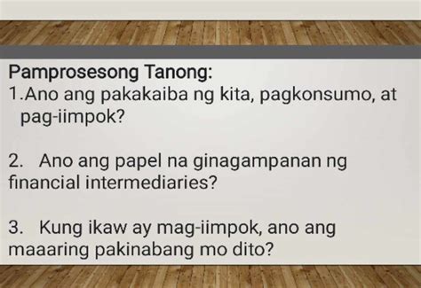 SOLVED Pamprosesong Tanong 1 Ano Ang Pakakaiba Ng Kita Pagkonsumo