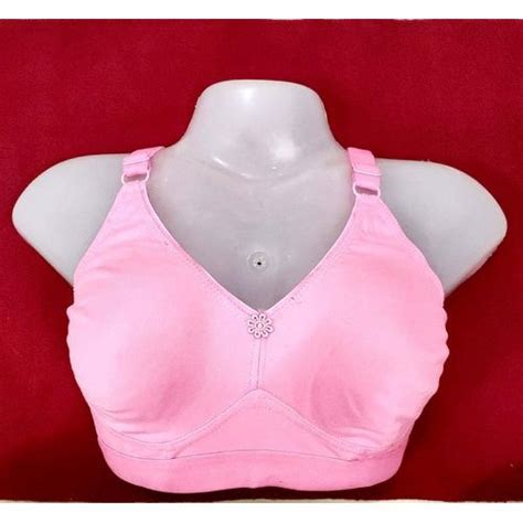 Plain Pink Padded Hosiery Bra For Daily Wear Size 28 44 Inch At Rs