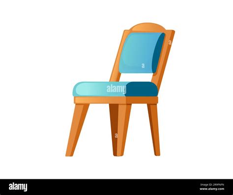 Wooden Chair With Comfortable Soft Pillows Vector Illustration Isolated