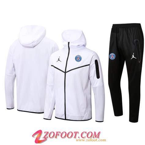 Achat Ensemble Veste A Capuche Survetement Foot Psg Blanc