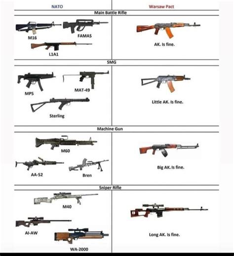 NATO vs Warsaw pact guns : r/GunMemes