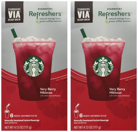 Starbucks Via Instant Refreshers Very Berry Hibiscus 6 Packets