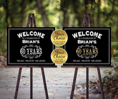 Man S Vintage Birthday Sign Printables Man Myth Whiskey 40th 50th 60th 70th 80th Any Age