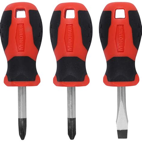 Minotaur Stubby Screwdriver Set Toolstation