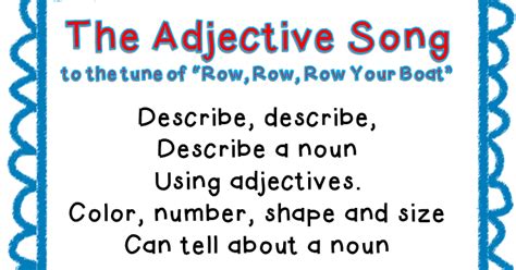 Classroom Freebies Too: Adjectives: A Song Freebie!