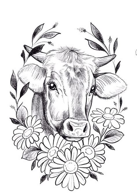 cow tattoo | Cow tattoo, Tattoo drawings, Vegan tattoo