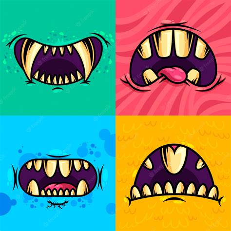 Premium Vector Monster Mouth Set