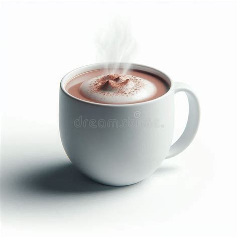 Mug Of Hot Cocoa Hot Chocolate Sweet Drink In White Mug Bokeh Yellow Blue Generative AI Stock