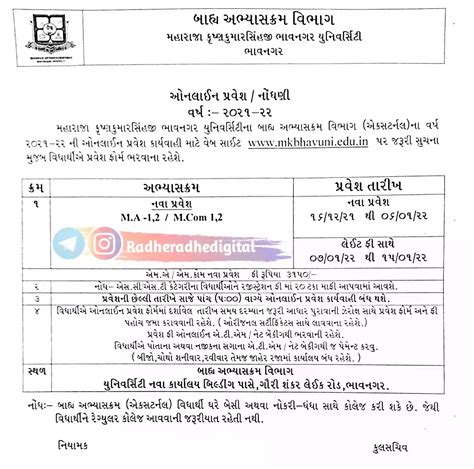 Mkbhavuni Mkbu External Admission 2021 22 Radhe Digital Education