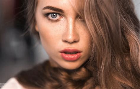Wallpaper Girl Photo Photographer Blue Eyes Model Lips Face Brunette For Mobile And