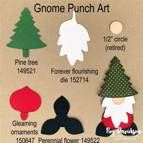 Stampin Up Slimline Gnome Punch Art Christmas Card Christmas Cards