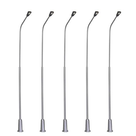 5pcs Model Railway O Scale 1 50 Metal Lamp 20cm Post Street Lights LEDs