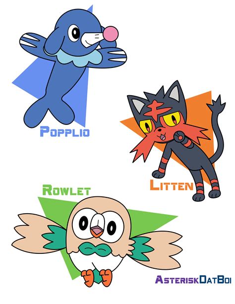 Alola Starters - Pokemon by AsteriskDatBoi on DeviantArt