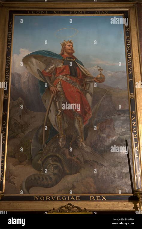 Rome, Italy. Portrait of Viking King Olaf II (Olav II) of Norway Stock ...