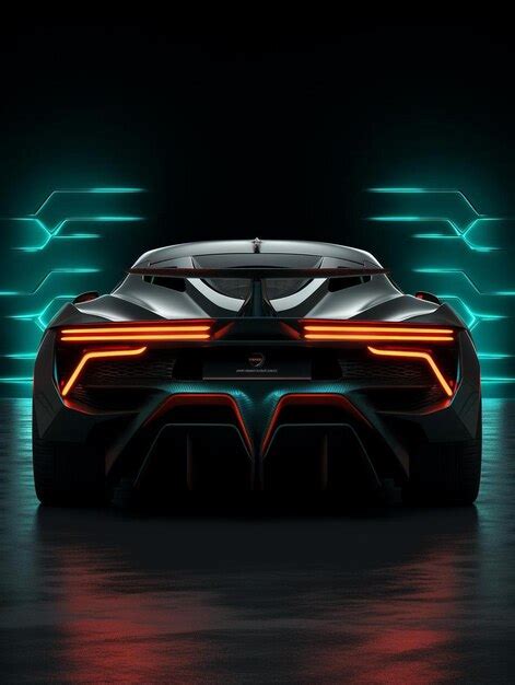 Premium AI Image | the back of a sports car with the lights on