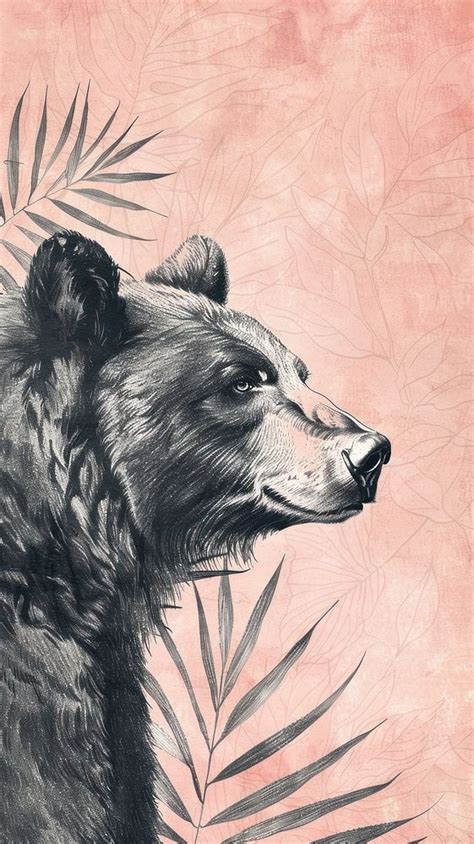 Wallpaper Bear drawing sketch bear. | Free Photo Illustration - rawpixel