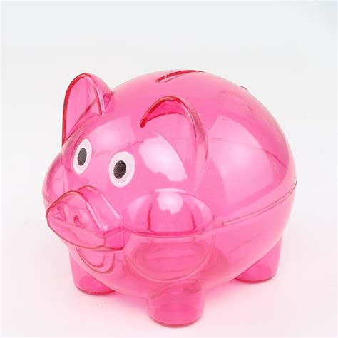 Piggy Bank Unbreakable Plastic Coin Bank Transparent Plastic Money