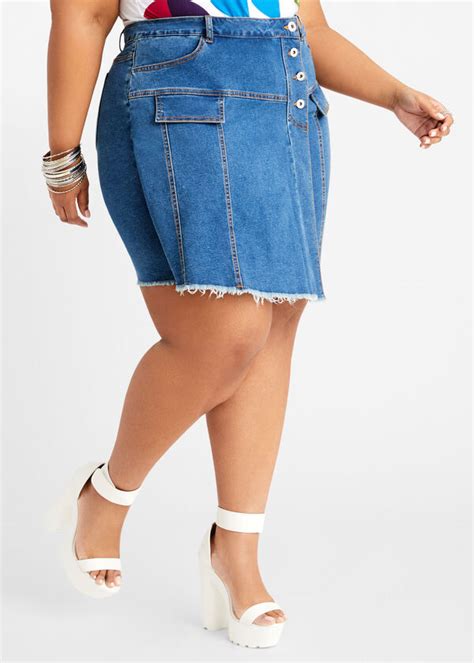 Plus Size Denim Skort Plus Size Denim Skirts Plus Size Jean Skirts