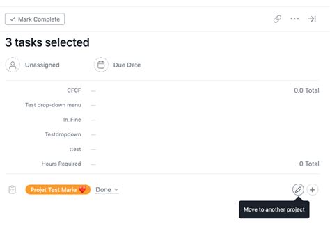 Cannot Move Sections And Associated Tasks From One Project To Another