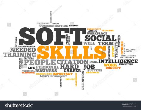 Word Cloud Soft Skills Related Tags Stock Illustration