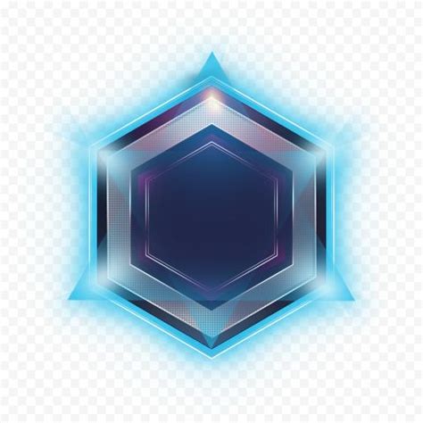 HD Blue Hexagon Effect Logo PNG