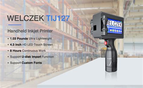 Welczek Tij127 Handheld Inkjet Printer Portable Handheld Printer With