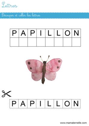 The Words Papillion And Scissors Are Shown In This Printable Worksheet