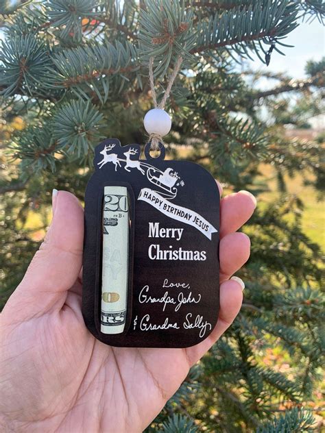 Christmas Money Holder Holiday Ornament Personalized Christmas Etsy