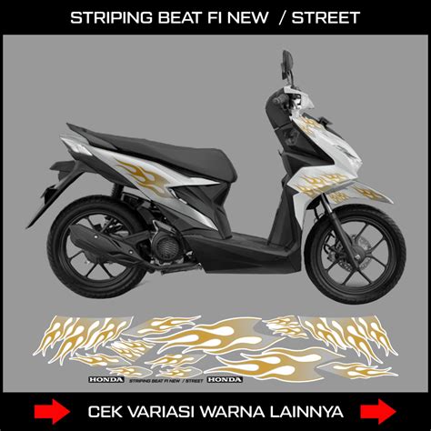 Jual STRIPING STIKER MOTIP API BUAT MOTOR BEAT FI BARU 2020 2021 2022