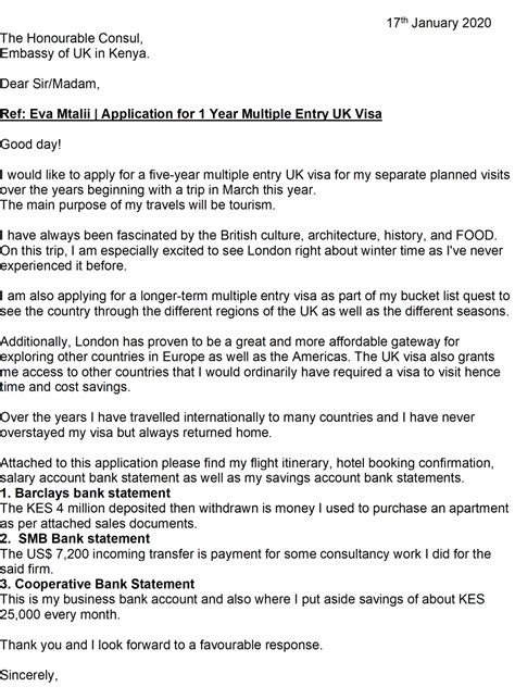 Sample Uk Tourist Visa Cover Letter ⋆ Evamtalii