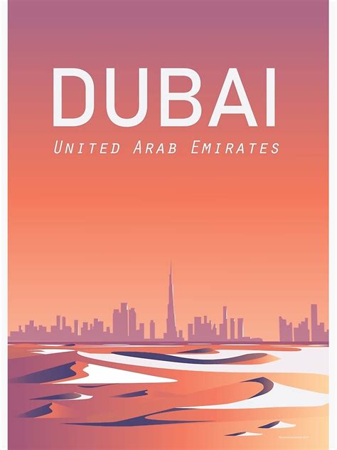 Poster Affiche De Voyage De Dubaï Emirats Arabes Unis Par