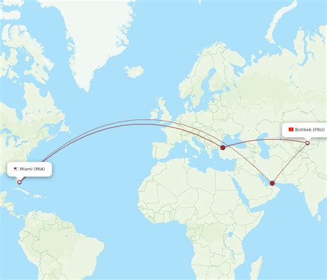 All Flight Routes From Miami To Bishkek Mia To Fru Flight Routes