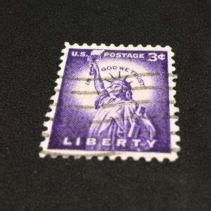 Two Rare Usa Liberty Cent Purple Stamp Hinged Used Very Etsy