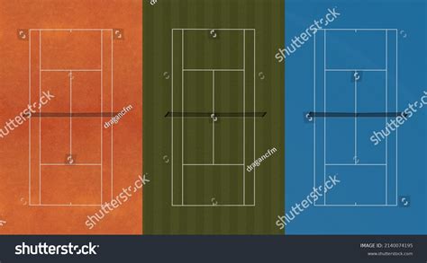 Three Types Tennis Court High Resolution Stock Illustration 2140074195 | Shutterstock