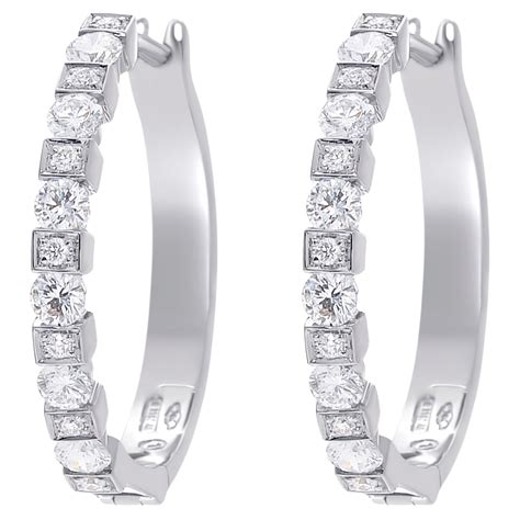 Damiani D Lace K White Gold Diamond Huggie Earrings For Sale At Stdibs