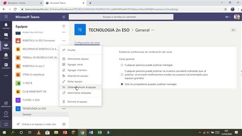 Canales Teams Administrar Y Crear Youtube
