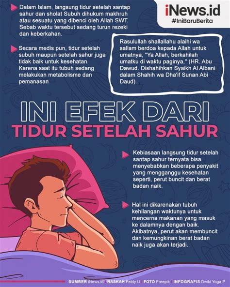 Infografis Tidur Seusai Sahur Ini Dampaknya