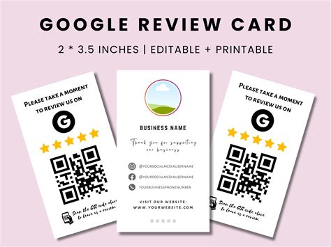 Small Business Canva Google Review Card Graphic by Squeak Shops