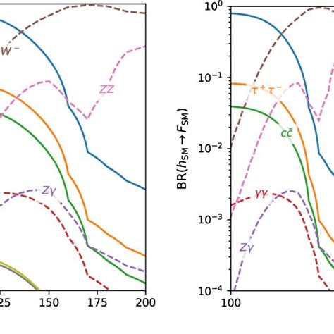 Decay Branching Ratios Of A Sm Like Higgs Boson H Sm For Various Sm