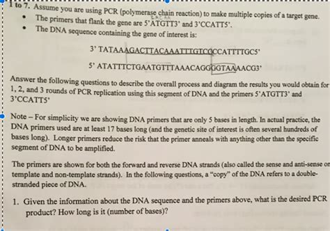 Solved to 7. Assume you are using PCR polymerase chain | Chegg.com 
