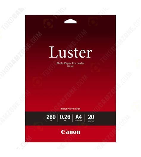 Canon Photo Paper Pro Luster Lu 101a4 20 Sheets