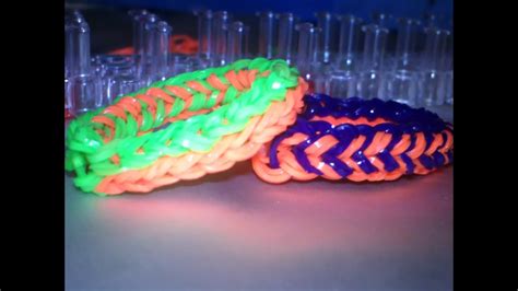 Плетение браслета "Хамелеон"двойной из резинок.Weave Bracelet ...