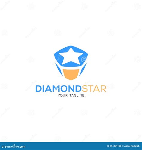 Diamond with Star Logo stock vector. Illustration of heart - 244331120