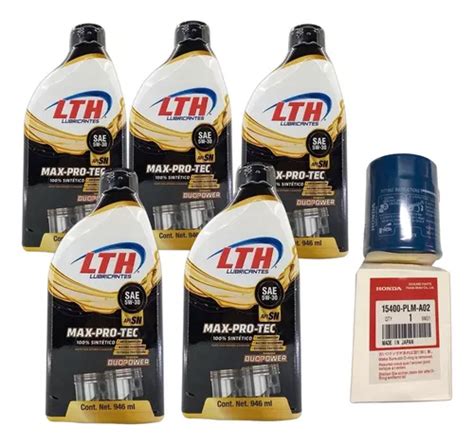 5 Lts Aceite Lth 5w 30 Filtro Aceite Honda Civic Accord Envío gratis