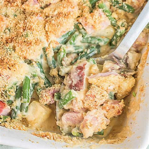 Cheesy Ham, Potato And Green Bean Casserole | AllFreeCasseroleRecipes.com